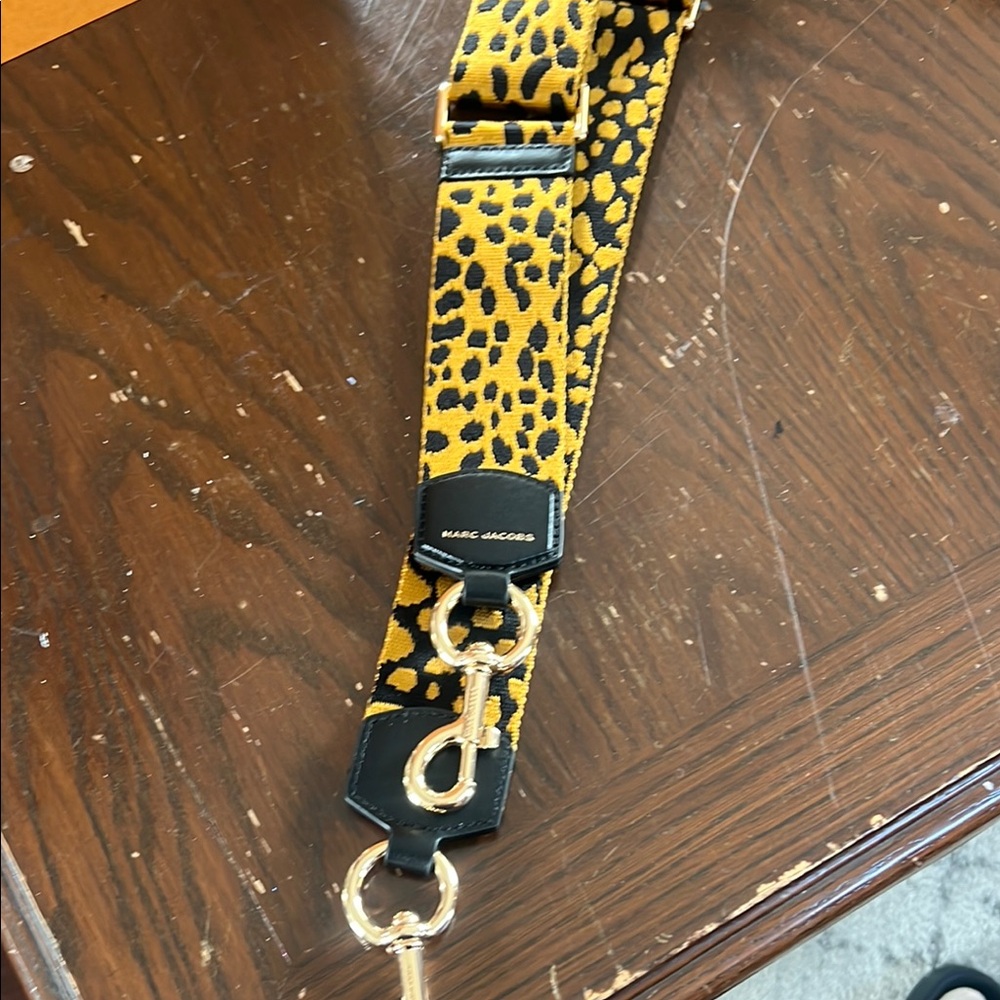 Marc Jacobs Yellow and Black Animal Print Strap with Gold Accents